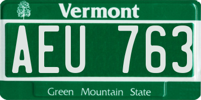 VT license plate AEU763