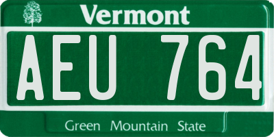 VT license plate AEU764