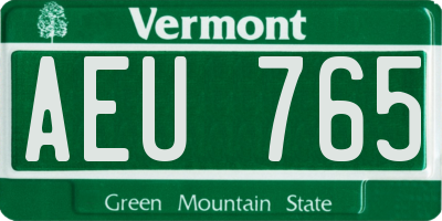 VT license plate AEU765
