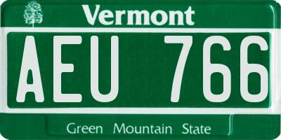 VT license plate AEU766