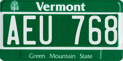 VT license plate AEU768
