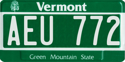 VT license plate AEU772