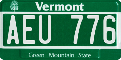 VT license plate AEU776