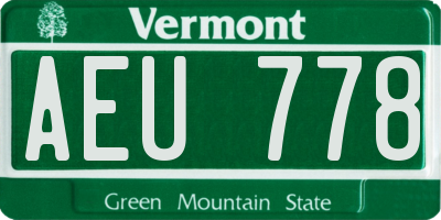 VT license plate AEU778