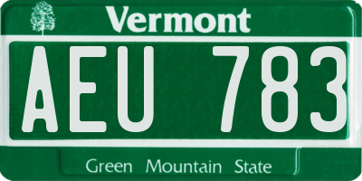 VT license plate AEU783