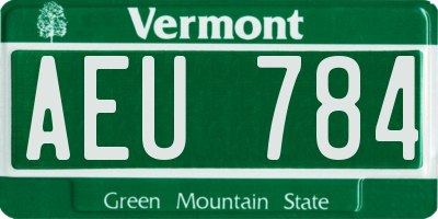 VT license plate AEU784