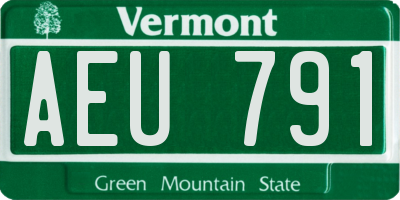 VT license plate AEU791