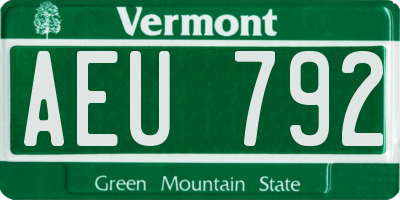 VT license plate AEU792