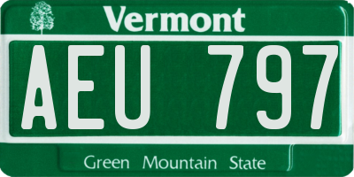 VT license plate AEU797