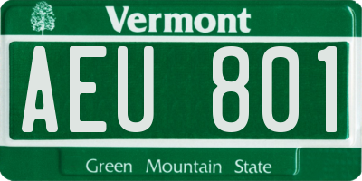 VT license plate AEU801