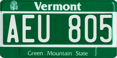 VT license plate AEU805
