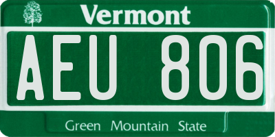 VT license plate AEU806