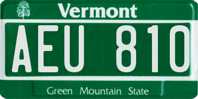 VT license plate AEU810
