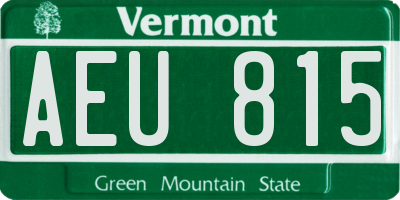 VT license plate AEU815