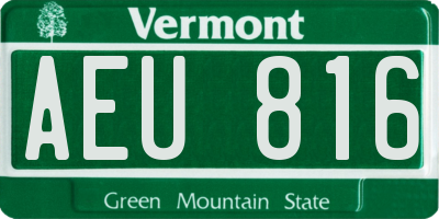 VT license plate AEU816