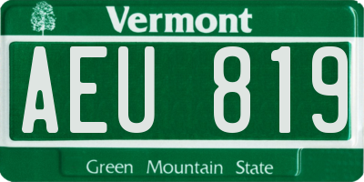 VT license plate AEU819