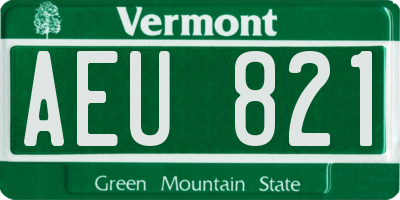 VT license plate AEU821