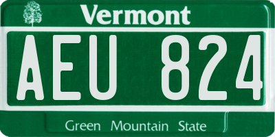VT license plate AEU824