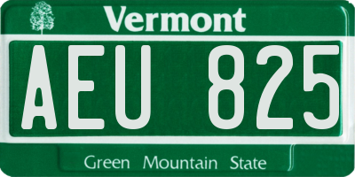 VT license plate AEU825