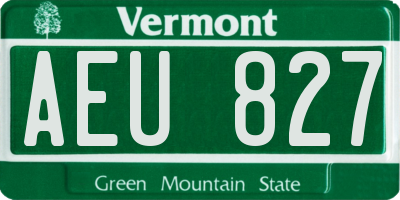 VT license plate AEU827