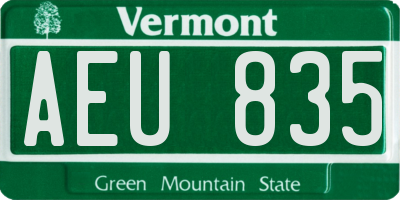 VT license plate AEU835