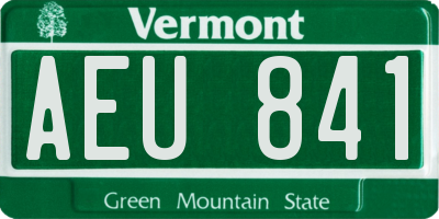 VT license plate AEU841