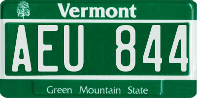 VT license plate AEU844