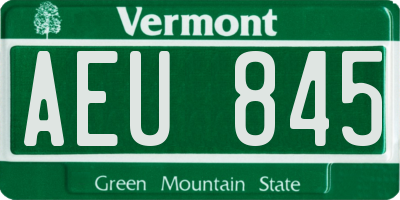 VT license plate AEU845