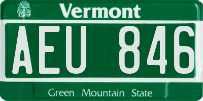 VT license plate AEU846