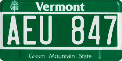 VT license plate AEU847