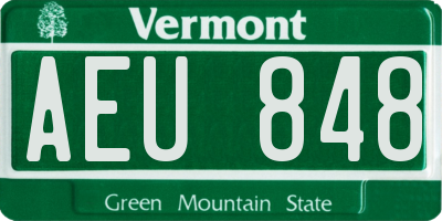 VT license plate AEU848