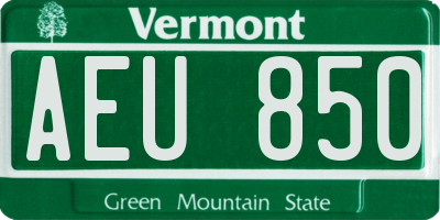 VT license plate AEU850