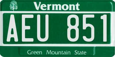 VT license plate AEU851