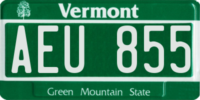 VT license plate AEU855