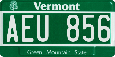 VT license plate AEU856