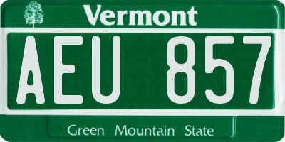 VT license plate AEU857