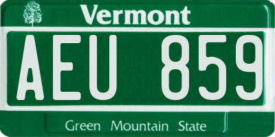 VT license plate AEU859