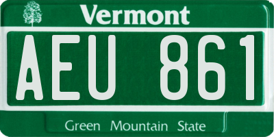 VT license plate AEU861