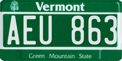 VT license plate AEU863