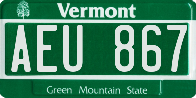 VT license plate AEU867