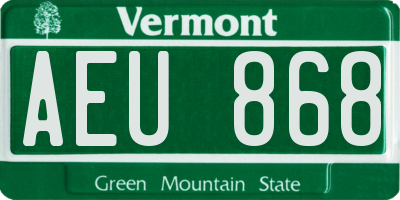 VT license plate AEU868