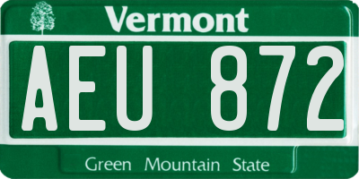 VT license plate AEU872