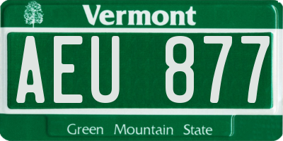 VT license plate AEU877