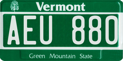 VT license plate AEU880
