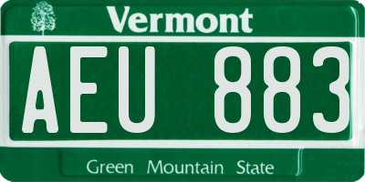 VT license plate AEU883