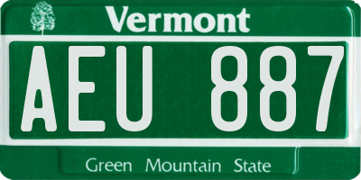 VT license plate AEU887