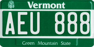 VT license plate AEU888