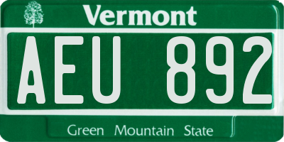 VT license plate AEU892