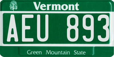 VT license plate AEU893