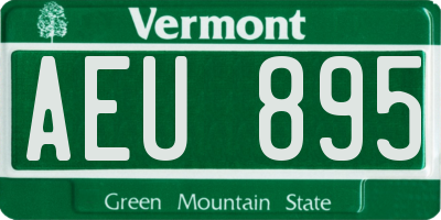 VT license plate AEU895